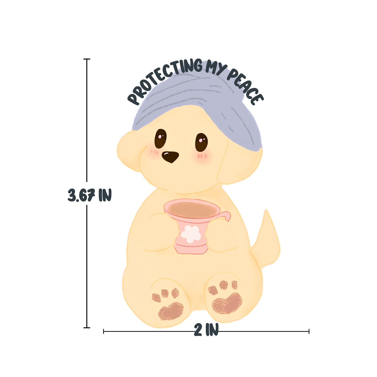 Cozy Self-Care Dog Die-Cut Stickers