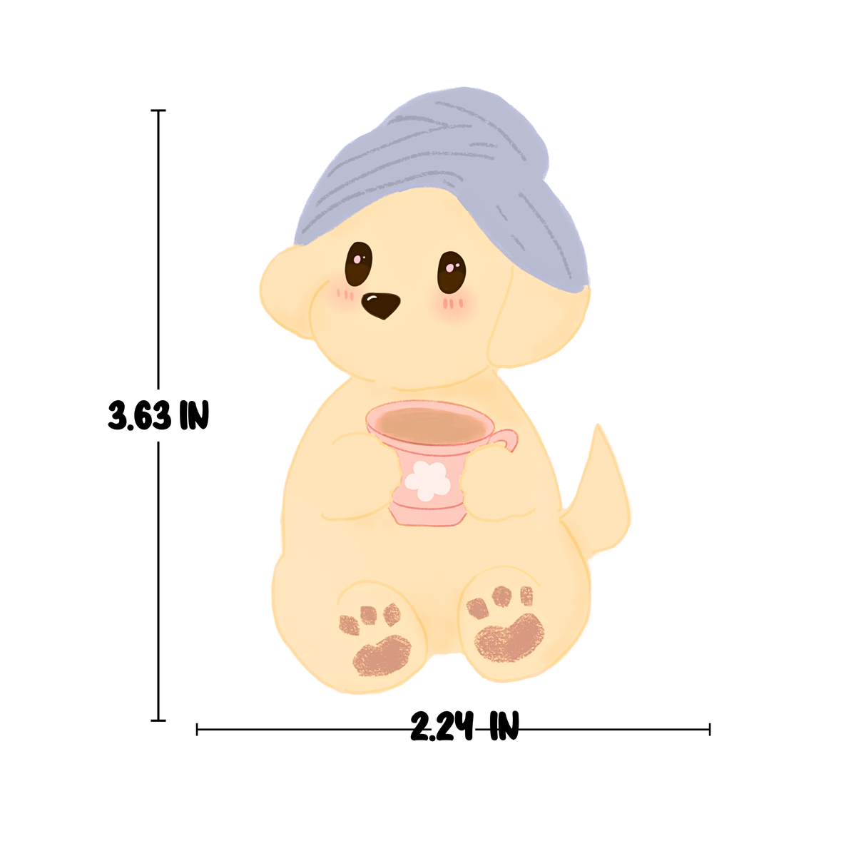 Cozy Self-Care Dog Die-Cut Stickers